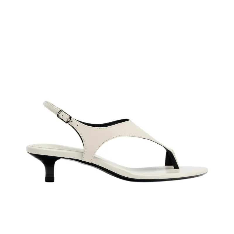 ZARA One Strap Sandals 5cm Women's White-1
