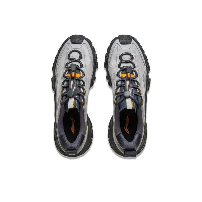 LiNing Dunes Non-slip Wear-resistant Shock Absorption Low-Top Casual Shoes Men's Calm Gray-3