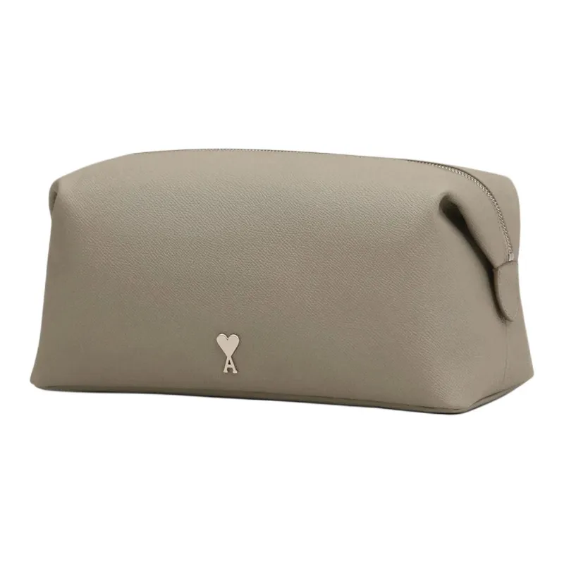 AMIPARIS Leather Toiletry Bag Women's Gray-1