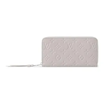 LOUIS VUITTON Zippy Cow Leather Wallet Women's Heather Gray