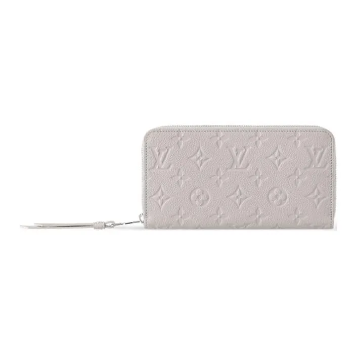 LOUIS VUITTON Zippy Cow Leather Wallet Women's Heather Gray-0
