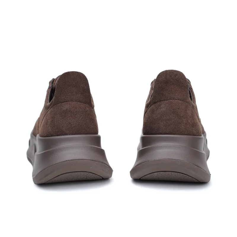 ESTEE GEEA Coverage Anti-Slip Wear-Resistant Breathable Height Increasing Low-Top Skateboard Shoes Unisex Brown-3