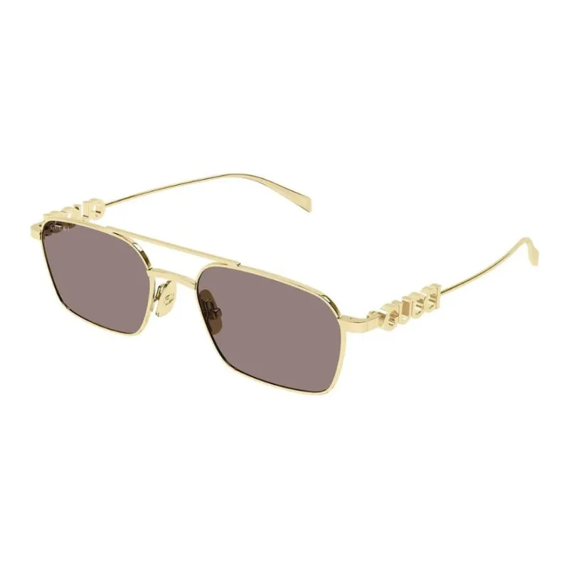 GUCCI Metal Square Sunglasses Unisex Gold-0