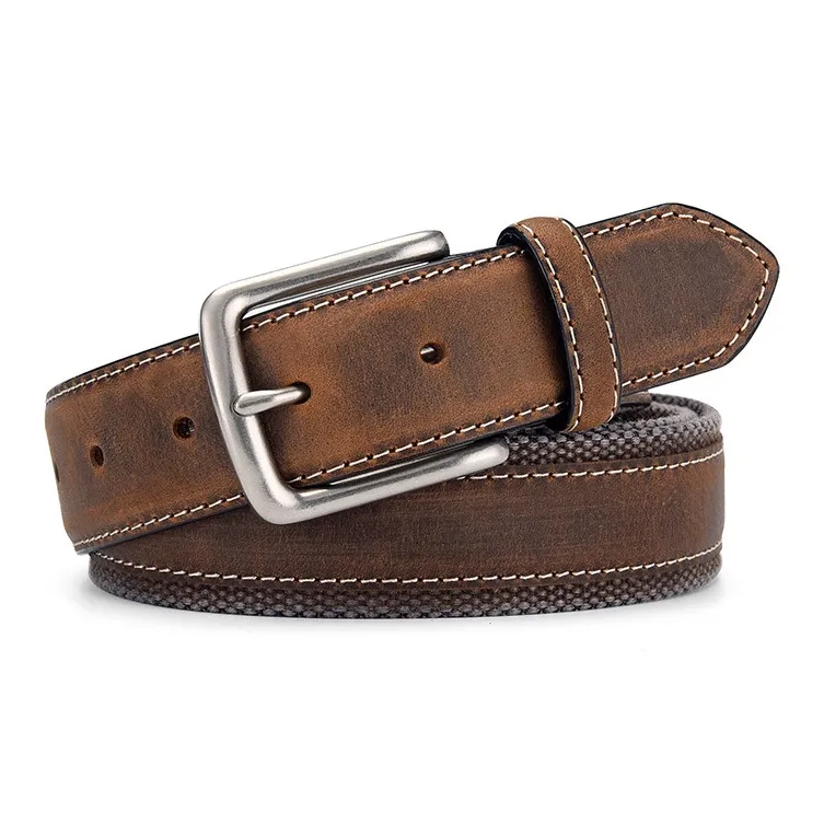 JKEM Cowhide Alloy Leather Belts Unisex 3.5cm-10