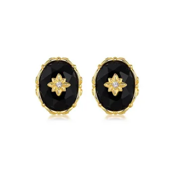 CARAT'S DIARY Agate Stud Earrings Women's