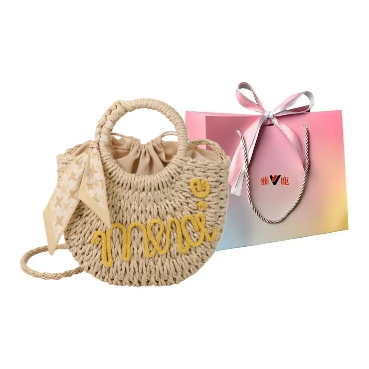 Yalu Woven Handbag Women's Orange/Yellow/Pink/Blue-6