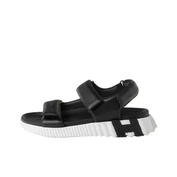 HERMES Junior One Strap Sandals 3.8cm Men's Black