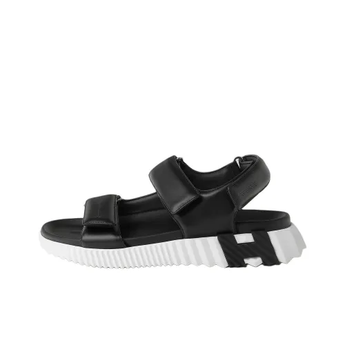 HERMES Junior One Strap Sandals 3.8cm Men's Black