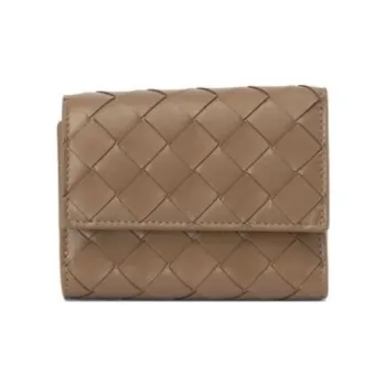 Bottega Veneta Intrecciato Lambskin Wallet Women's Brown
