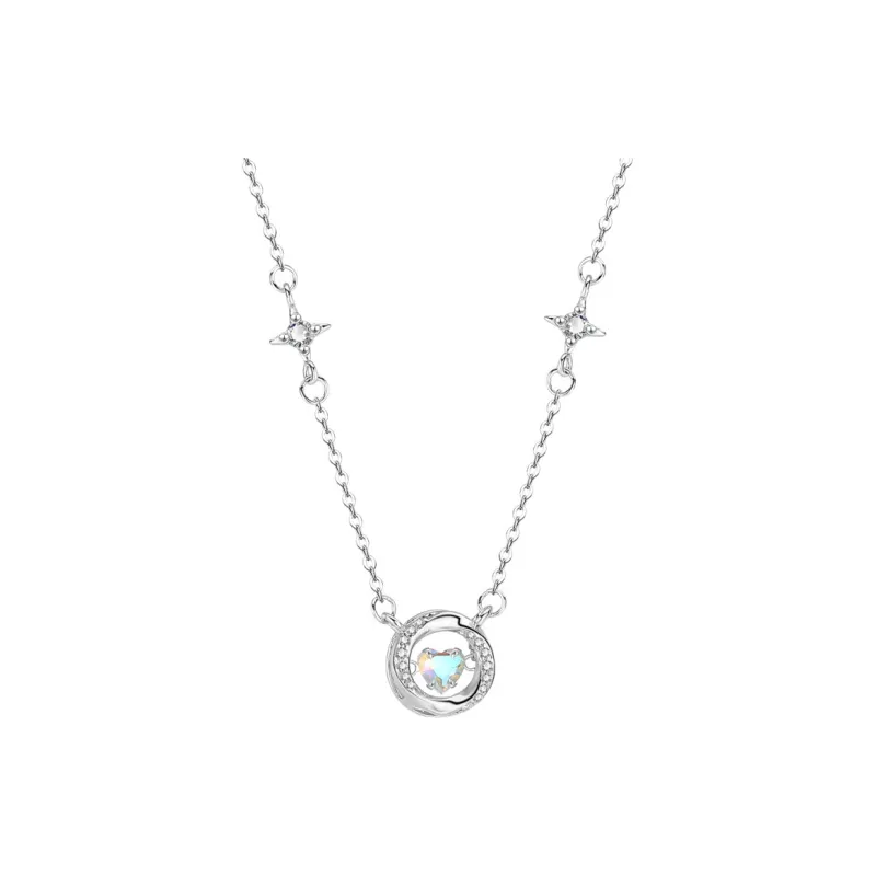 CHIC-ZONE Niche Light Luxury Dazzling Heart Classic And Versatile Collarbone Chain Necklaces Women's-6