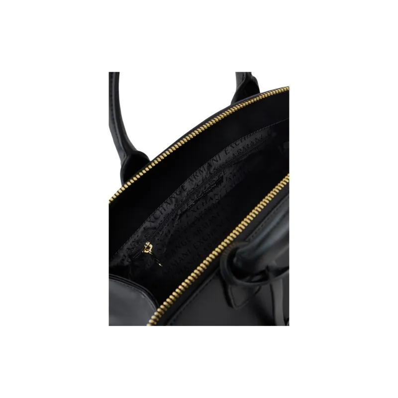 ARMANI EXCHANGEAE Polyurethane Boston Tote Bag, Shopping Bag, Crossbody Handbag Women's Black-3