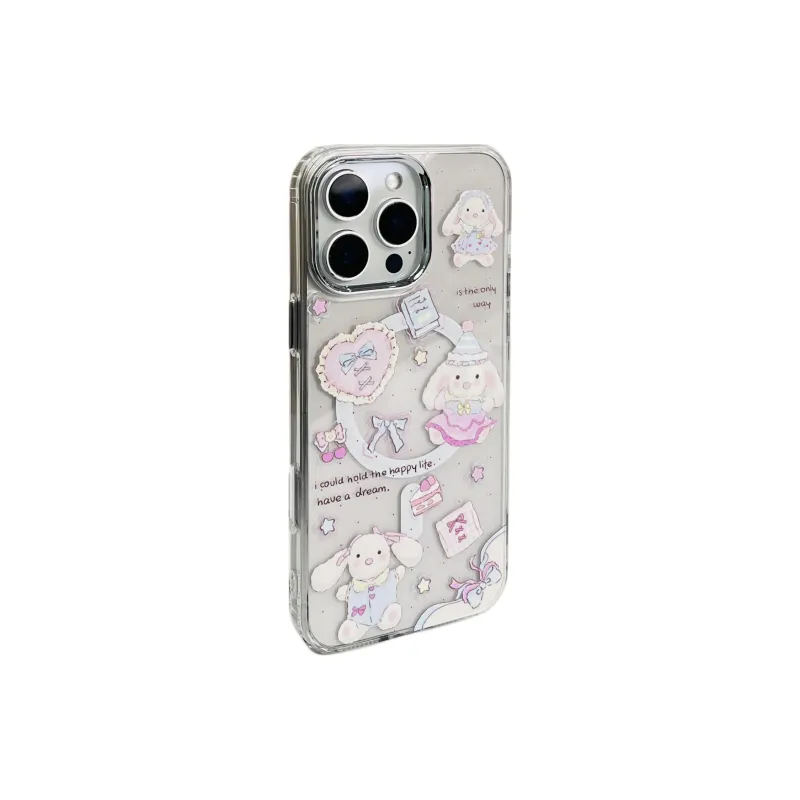 Wei Xin Acrylic Material Heart Book Little Rabbit Phone Cases Compatible With IPhone 16/15 Pro Max/Apple 13/14 Pro/Max-1