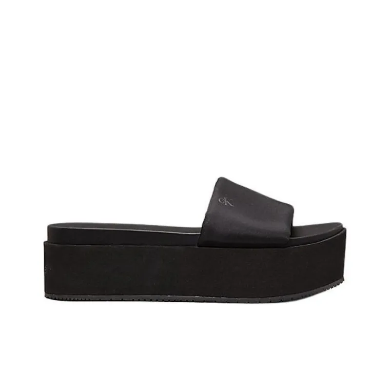 CKJ CALVIN KLEIN JEANS Slide Slippers 6cm Women's Black-1
