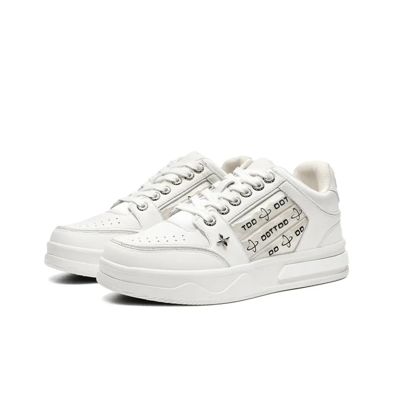 ESTEE GEEA Anti-Slip And Wear-Resistant Lightweight Height Increasing Low-Top Skateboard Shoes Unisex White-1