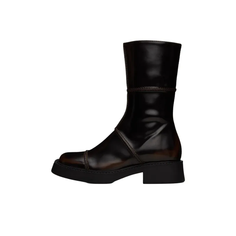 MIISTA Ankle Boots Women's Black Brown-0
