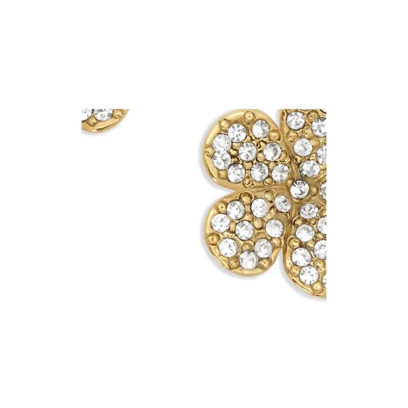 Oscar De La Renta Crystal Flower Stud Earrings-1