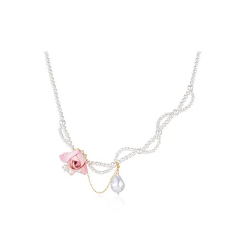 PARANOID PUPPY Niche Design Sense Shi Family Pearls Necklace Bestie Wedding Party Vacation Collarbone Chain Women's