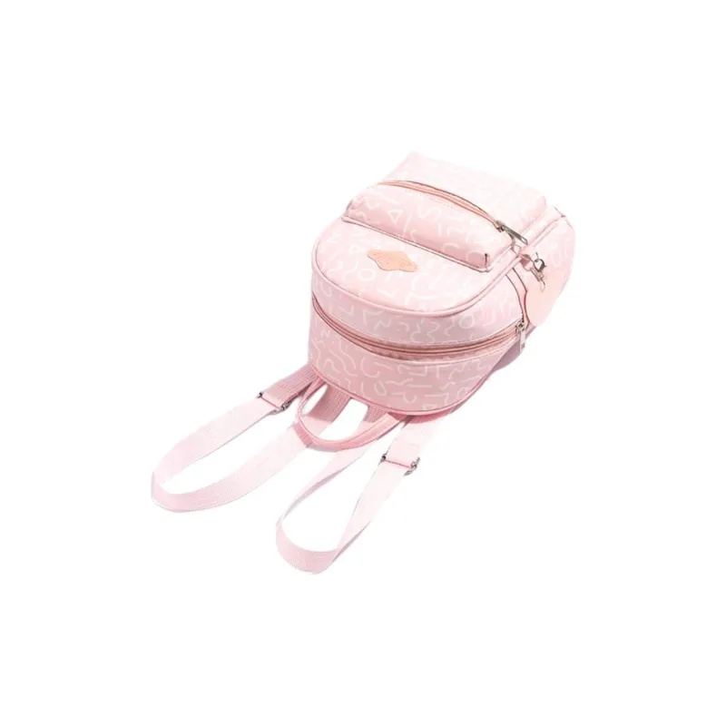 Pivsnu Synthetic Leather Backpack Women's Pink-3