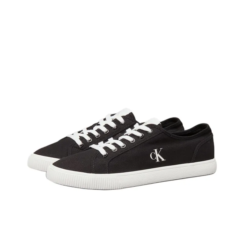 CKJ CALVIN KLEIN JEANS Low Top Canvas Shoes Men's Black-2