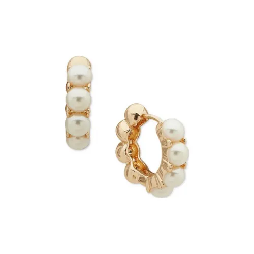 CALVIN KLEIN Crystal Gold-Plated Metal Faux Pearl Earrings Women's White