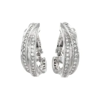 Cartier White Gold Trinity Diamonds Earrings