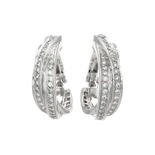 Cartier White Gold Trinity Diamonds Earrings