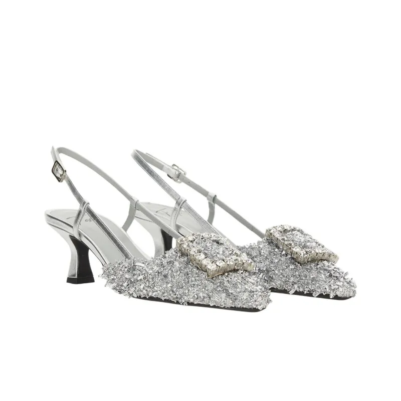 Roberto Festa Slim Heel High Heels Women's Silver-2