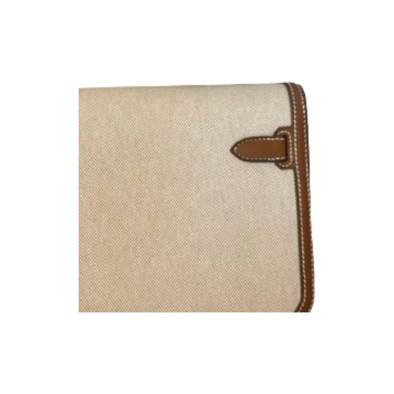 HERMES Kelly Depeches Canvas Canvas Bag Shoulder Bag Crossbody Bag Unisex Beige & Light Tawny-3