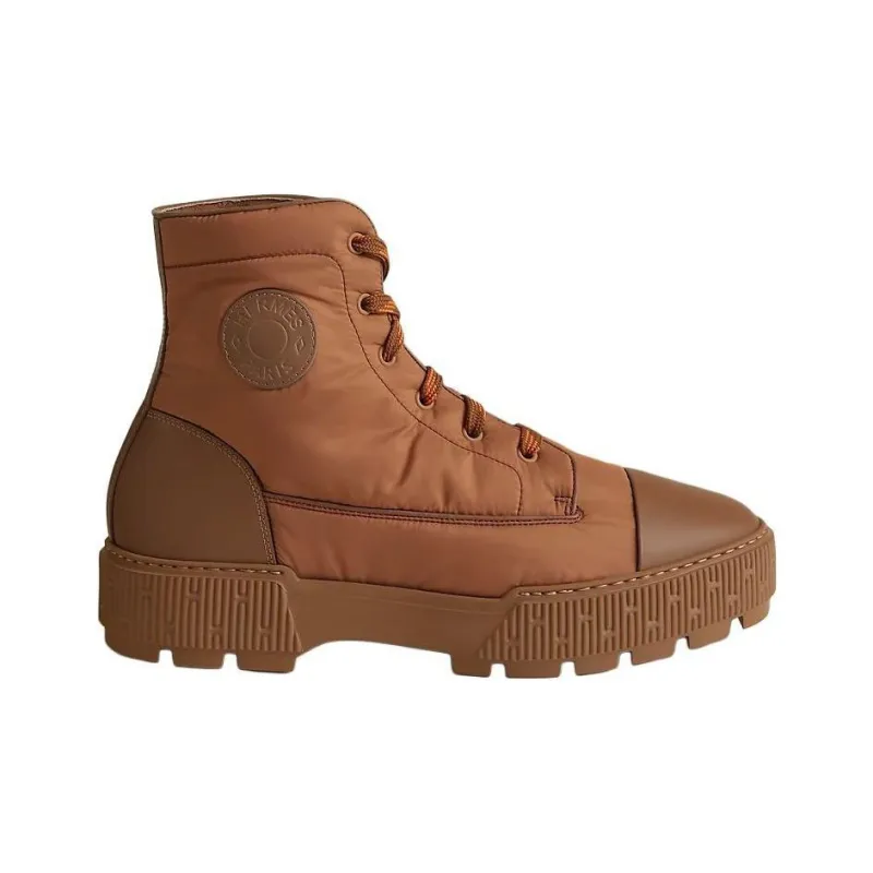 HERMES Fresh Ankle Boots 4cm Men's Brown-1