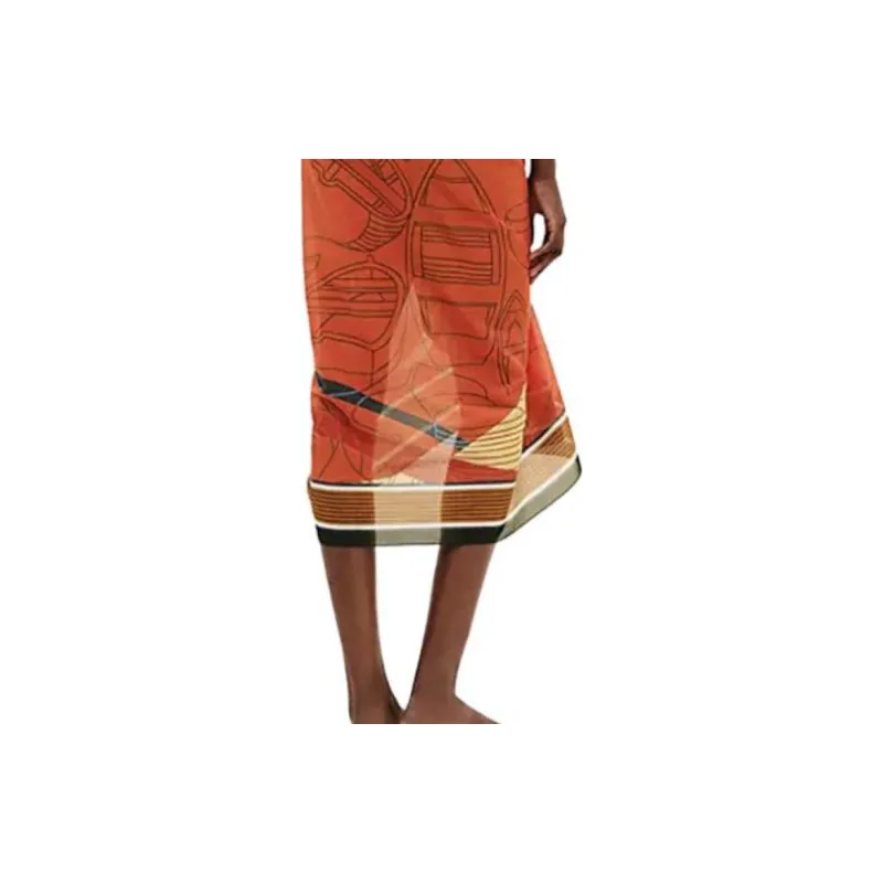 HERMES Shawl Women's Coral Orange-4