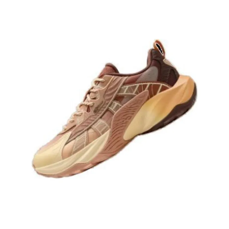 XTEP Crimson Flame 5.0 Anti-Slip Wear-Resistant Low-Top Chunky Sneakers Men's Brown-2