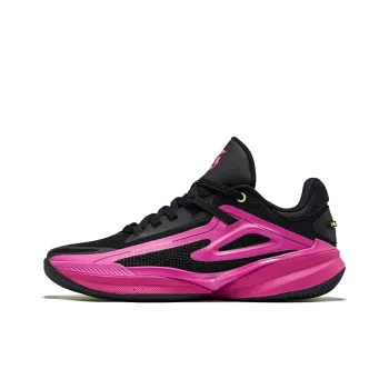 Erke Humble TD Cushioning Rebound Anti Rollover Low Top Basketball Shoes Men's Jet Black Laser Fuchsia