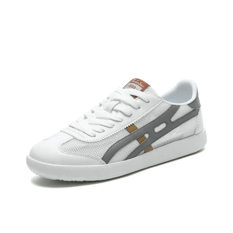 Mulinsen White Sneakers Abrasion Resistant, Breathable, Lightweight Low Top Casual Shoes Men's-7