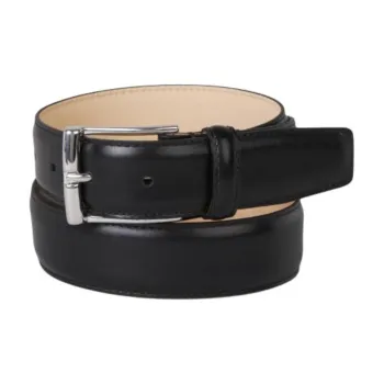 CROCKETT & JONES Leather Calfskin Leather Belts Men's Black 3.2CM