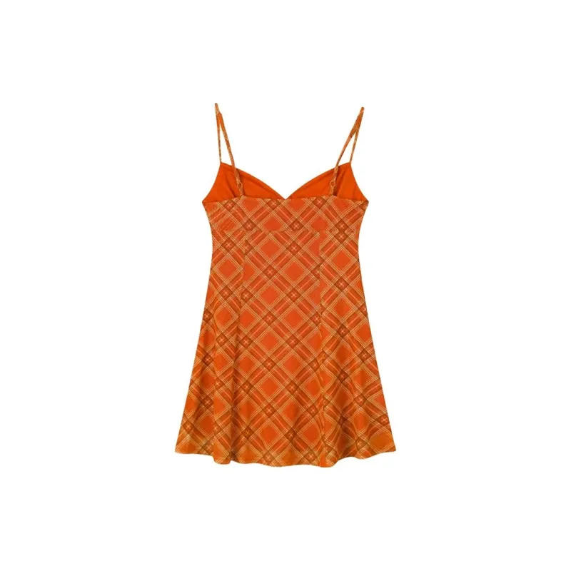 HUINIAN Slip Dresses Women's Orange-1