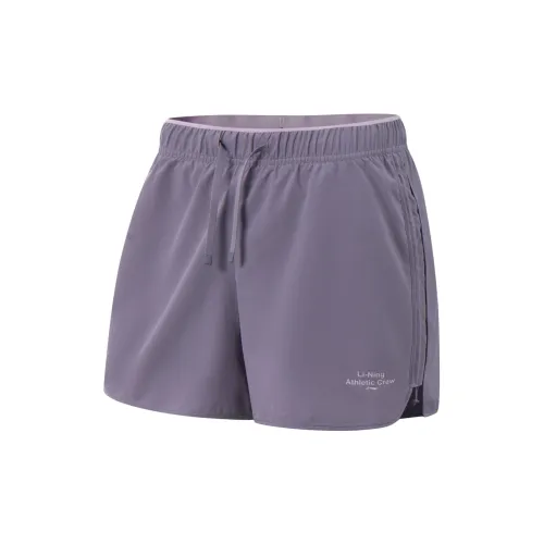 LiNing Fitness Series Sports Shorts Women's Crow Gray Purple