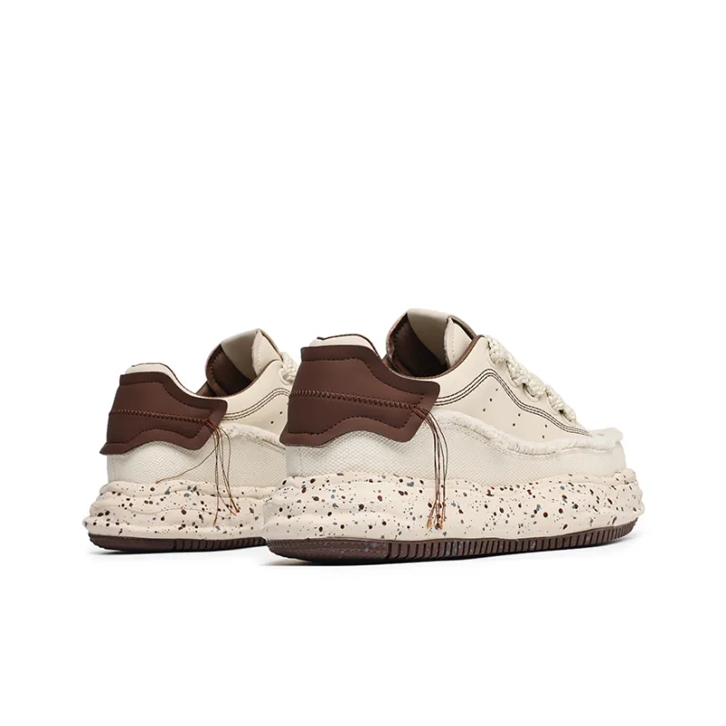 Angelmi Wear-Resistant Support Slip-Resistant Low-Top Skateboard Shoes Unisex Beige-4