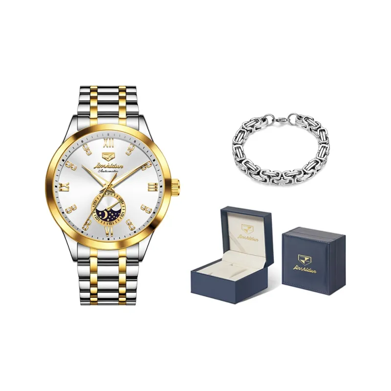 Jin Shi Dun Mechanical Movement Watch Men's Watches White Dial-24