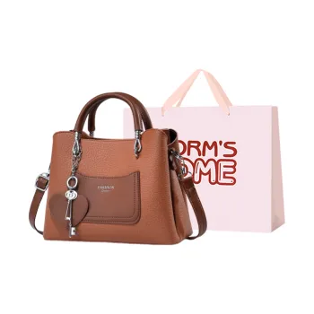 Worm's Home Pu Handbag Shoulder Bag Crossbody Bag Regular Women's Black/Khaki/Earth Yellow