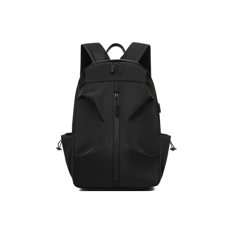 URBAN FOREST Nylon Backpack Unisex Dark Gray, Black-5