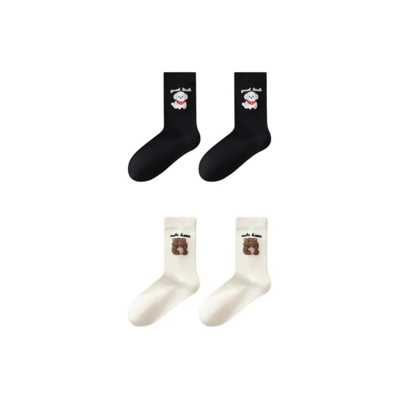 Temooues Mid Calf Socks Women's Combo Set-7