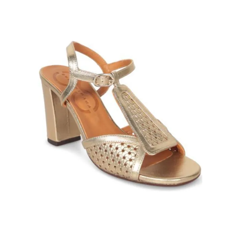 CHIE MIHARA Bechill One Strap Sandals 8cm Women's Gold-1