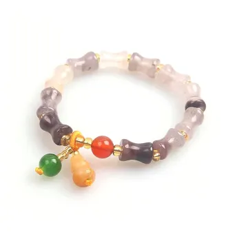 DOWER&HALL Golden Silk Jade Jade Bracelets Women's