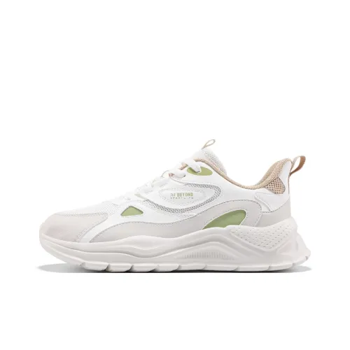 361° Cushioning Breathable Wear Resistant Low Top Sprint Running Shoes Men's Milk White