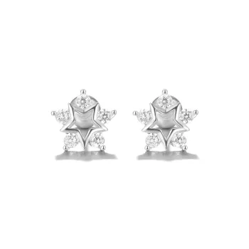 Clect 925 Sterling Silver, Synthetic Cubic Zirconia Stud Earrings Women's