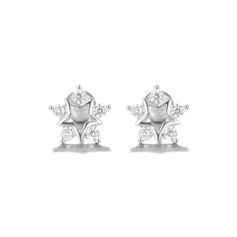 Clect 925 Sterling Silver, Synthetic Cubic Zirconia Stud Earrings Women's-0