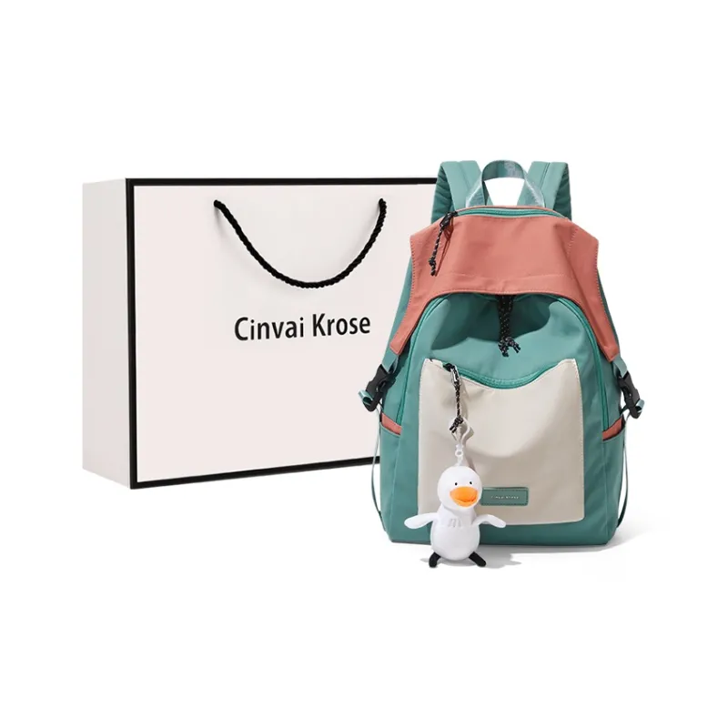 CinvaiKrose Fabric, Synthetic Leather Backpack Travel Bag Large Size Women's Multicolor-4