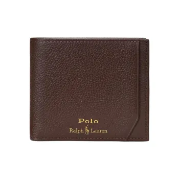 Polo Ralph Lauren Eggstone Grain Leather Wallet Men's Dark Brown