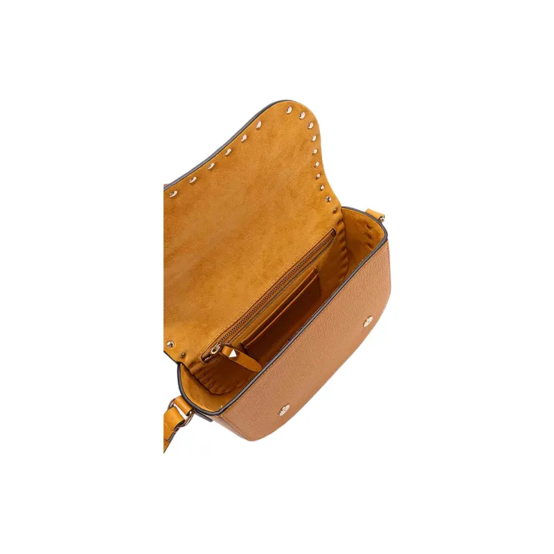 Valentino Rockstud Calfskin Messenger Bag Shoulder Bag Women's Brown-4