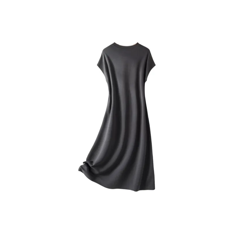 IHIMI Short Sleeved Dress Women's Dark Gray-1